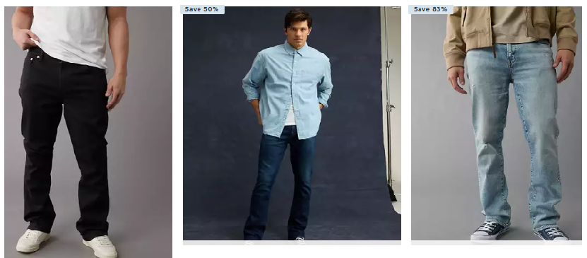 American Eagle jeans on huge sale.Sort low to high