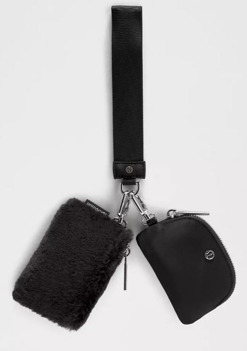 Dual Pouch Wristlet Plush Fleece