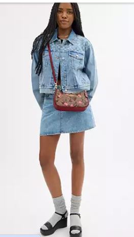 Coach Outlet Teri Shoulder Bag In Signature Canvas With Cherry Print