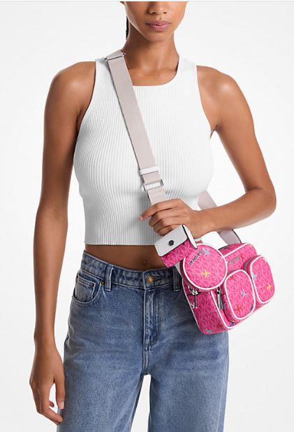 Michael Kors Jet Set Large Printed Signature Logo Crossbody Bag