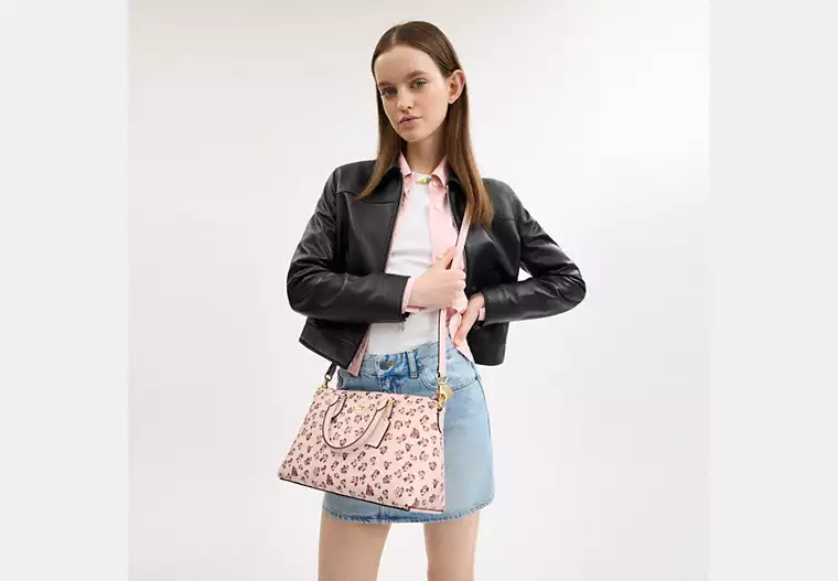 coachoutlet Georgia Satchel Bag With Rose Print