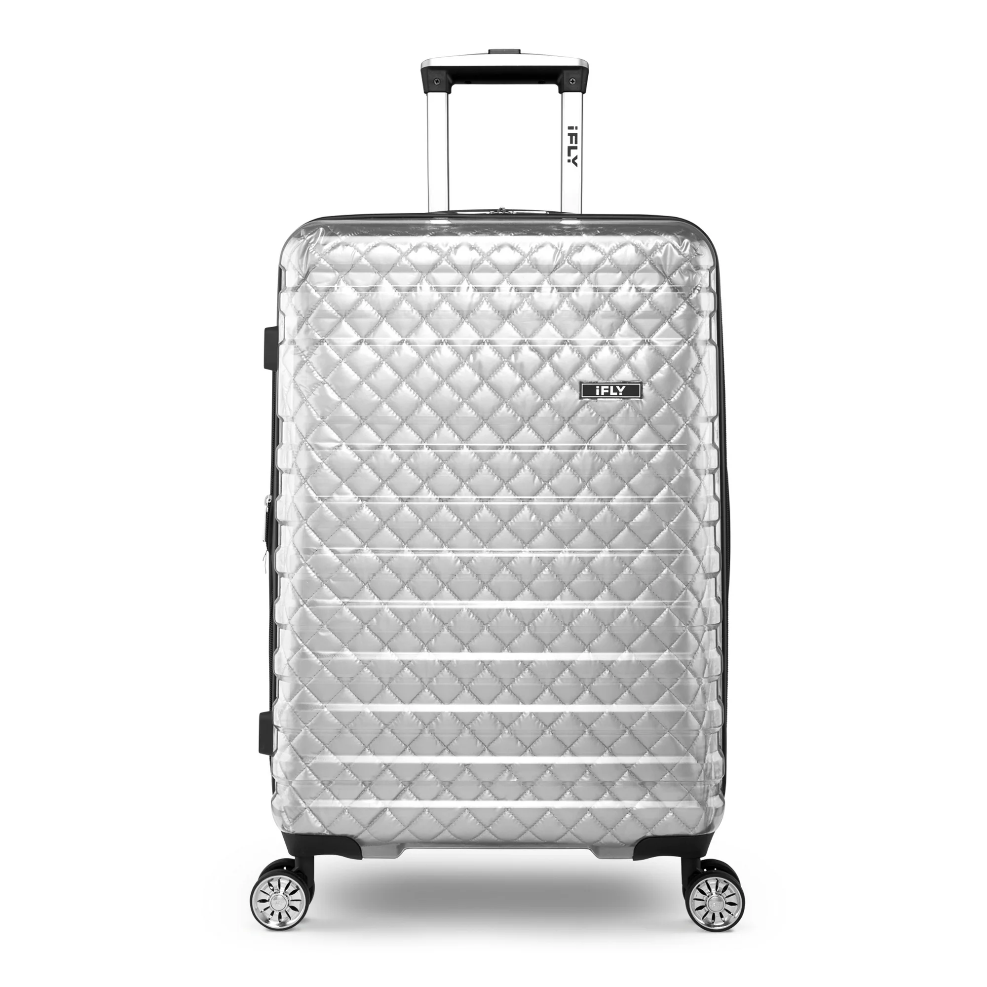 IFLY – Spectre Versus Clear Silver Hardside Luggage 24 Inch Checked Luggage