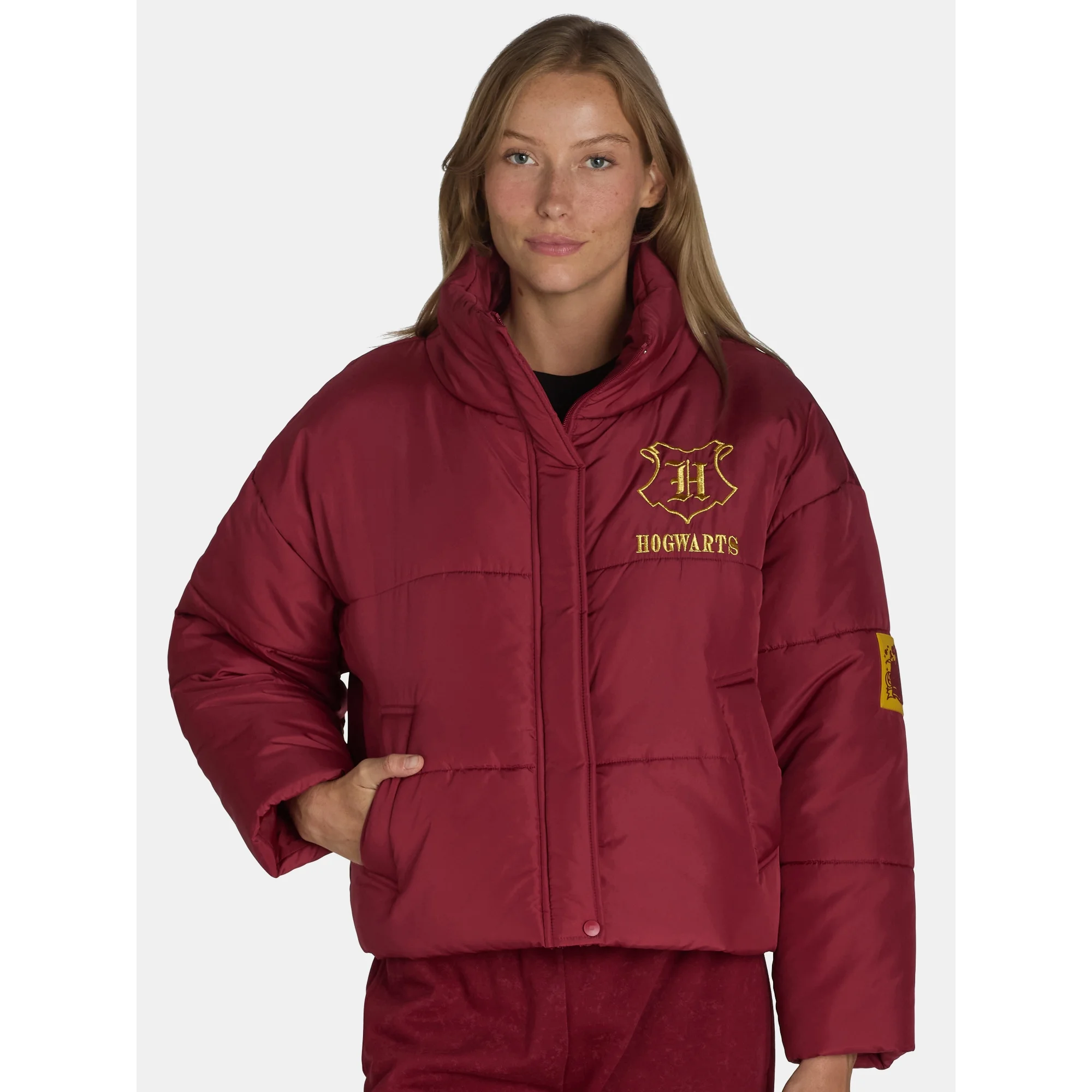 Harry Potter Hogwarts Women’s Juniors Officially Licensed Puffer Outerwear Jacket
