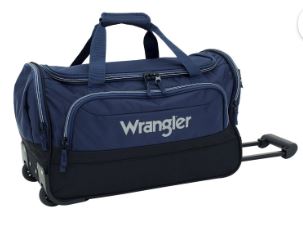 Wrangler 21″ Deluxe Polyester Rolling Duffel, Navy