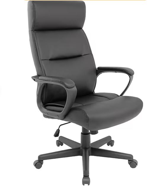 Staples Rutherford Luxura Ergonomic Faux Leather Swivel Manager Chair, Black (ST45608V-CC)