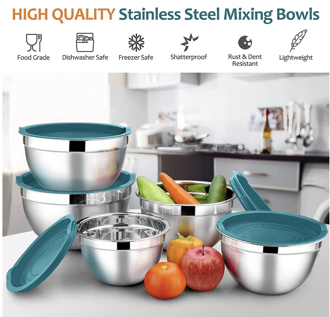 Mixing Bowls with Lids Set of 5