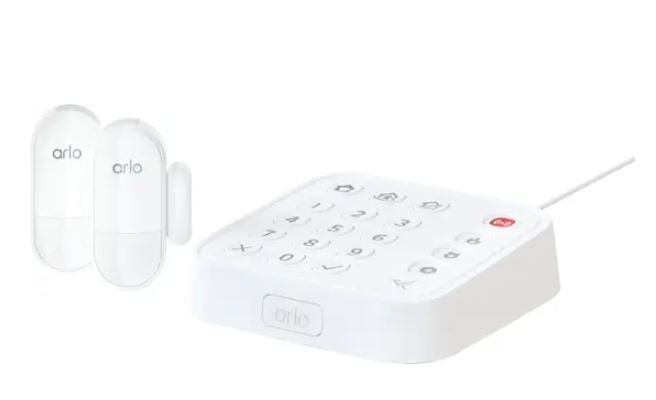 Arlo – Home Security System with Wired Keypad Sensor Hub and (2) 8-in-1 Sensors – White