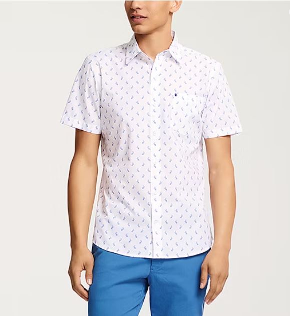 IZOD Breeze Mens Classic Fit Short Sleeve Button-Down Shirt