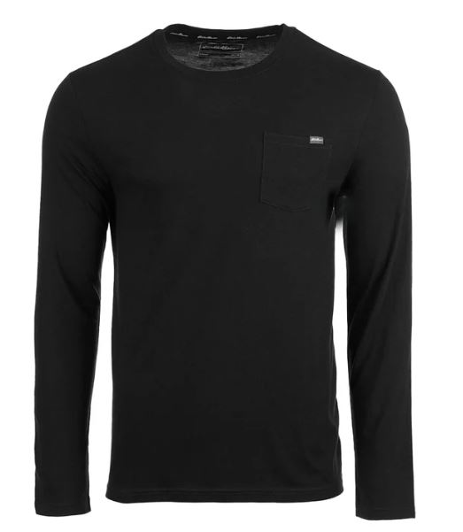 Eddie Bauer Men’s Long Sleeve Jersey Crew with Chest Pocket