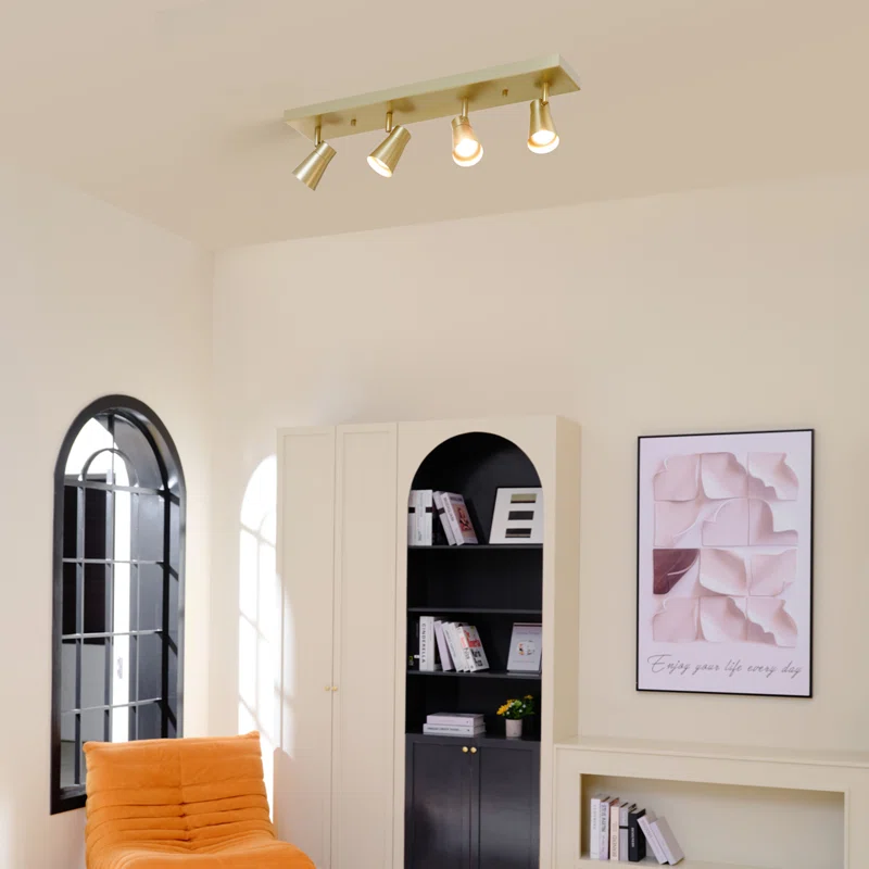 Rayjean 4.75” 4 -Light Fixed Track Track Kit with Dimmable and Adjustable Head