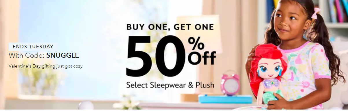 Disney Store Sleepwear & Plush Buy One Get One 50% off Select Styles