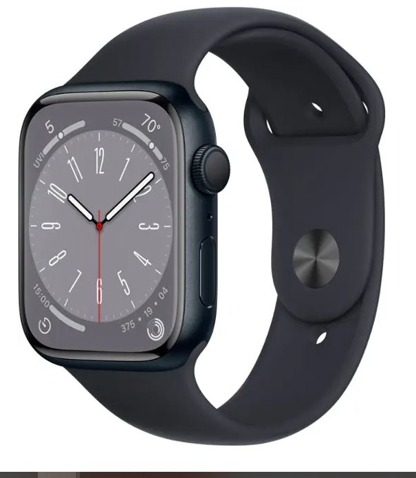 Apple – Geek Squad Certified Refurbished Watch Series 8 (GPS) 45mm Aluminum Case with Midnight Sport Band – M/L – Midnight – (2022)