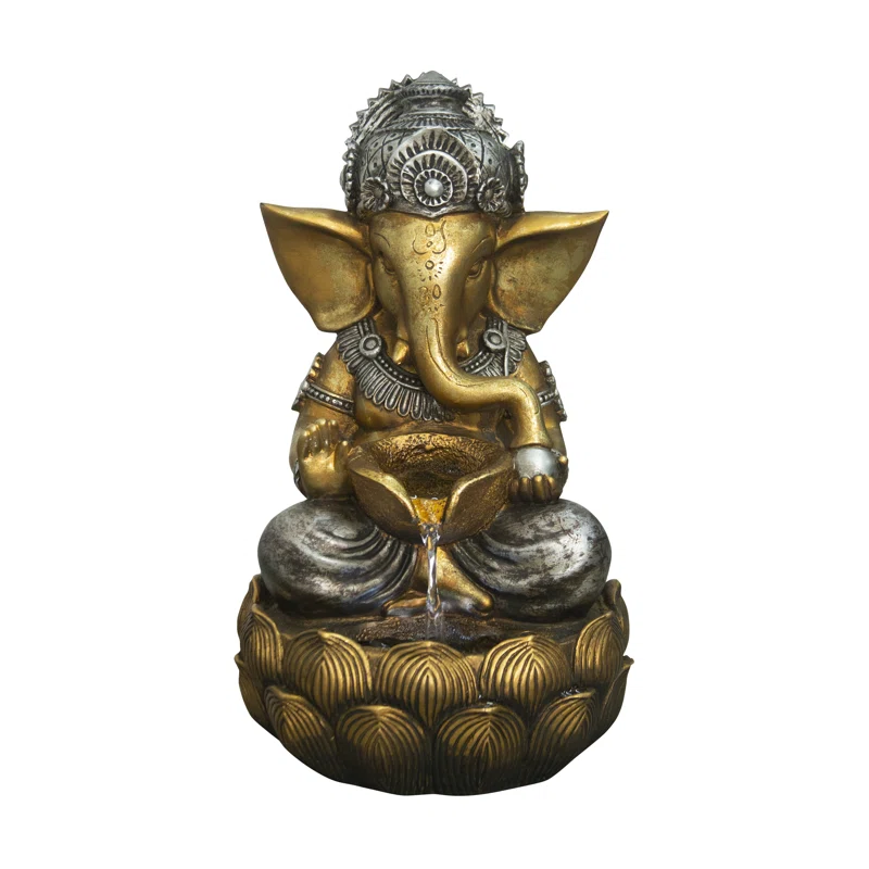 Hand Crafted Weather Resistant Floor Fountain with Light