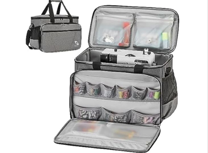 Golkcurx Sewing Machine Case with Removable Padding Pad, Tote Bag for Sewing Machine with Shoulder Strap