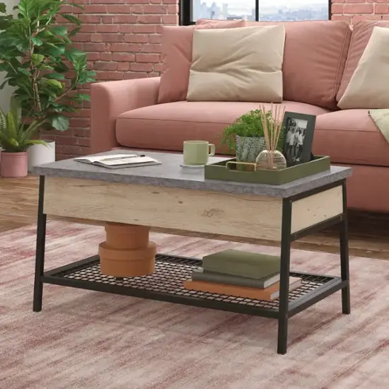 Sauder – Market Commons Lift Top Coffee Table 3a – Prime Oak