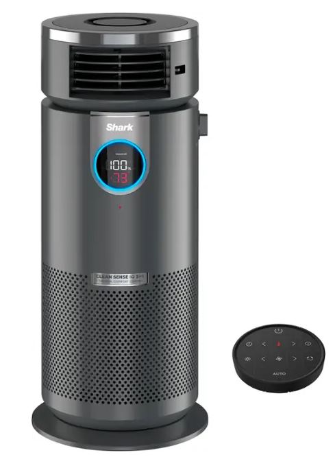 Shark – 3-in-1 Air Purifier, Heater & Fan with NanoSeal HEPA, Cleansense IQ, Odor Lock, for 500 Sq. Ft – Grey