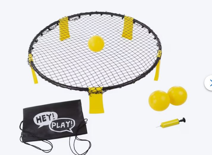 Toy Time Battle Volleyball – Outdoor Adjustable Roundnet -Tournament Set for Kids and Adults – Beach, Backyard, Camping and Tailgate Party Game Outdoor Plastic Volleyball with Case