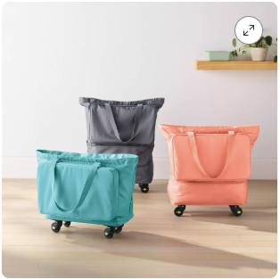 Storage Bag with Wheels Pewter Aqua – Brightroom™