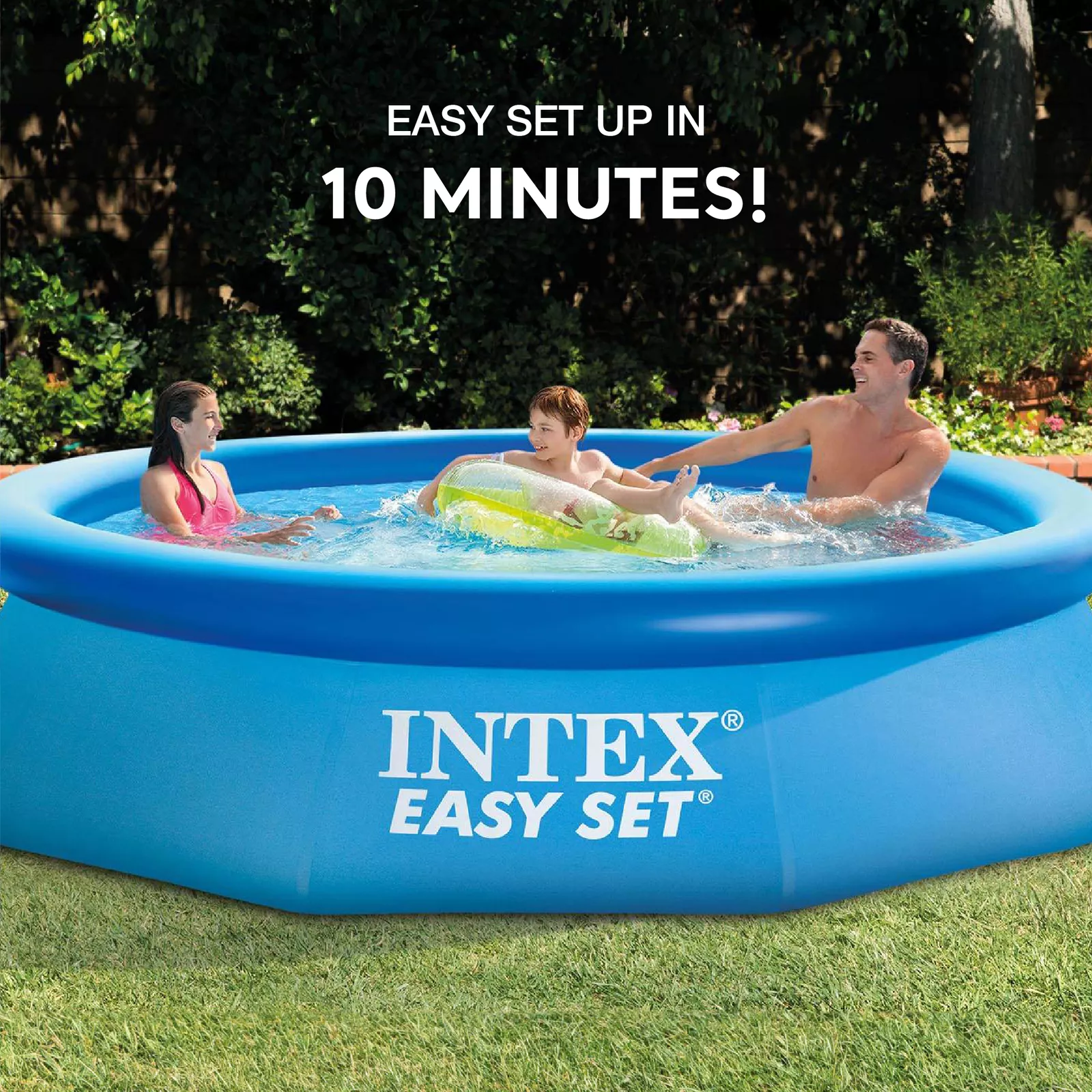 Intex Easy Set 10 Foot x 30 Inch Above Ground Inflatable Round Swimming Pool