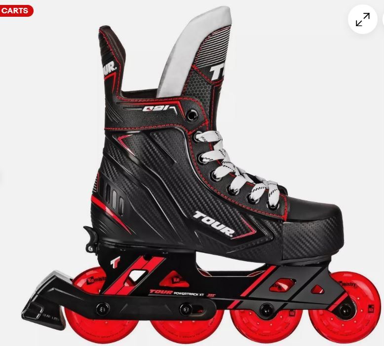 Tour 76mm Kids Boys Girls Adjustable Beginner Inline and Roller Hockey Skates