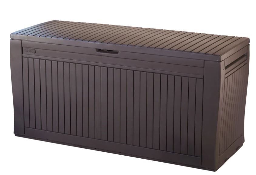 Keter Comfy 71 Gallon Durable Resin Outdoor Storage and Organization Deck Box Ideal For Garden Patio Furniture and Supplies