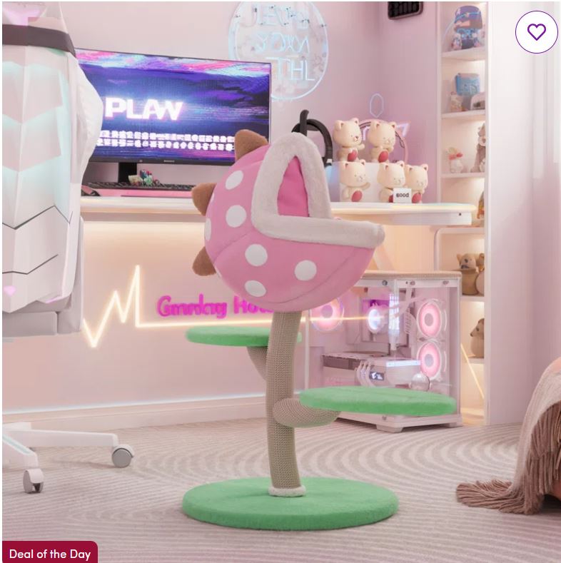 Monster World Cat Tree with Cat Scratching Posts, Large Cat Tower with Platforms, Warm Cat Condo For Indoors