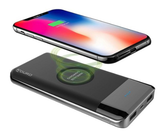 Aduro PowerUp Wireless Qi 10,000mAh Power Bank with Dual-USB Ports