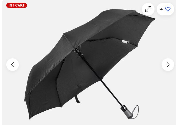 Tahari T4571 Collapsible Travel Umbrella, Black