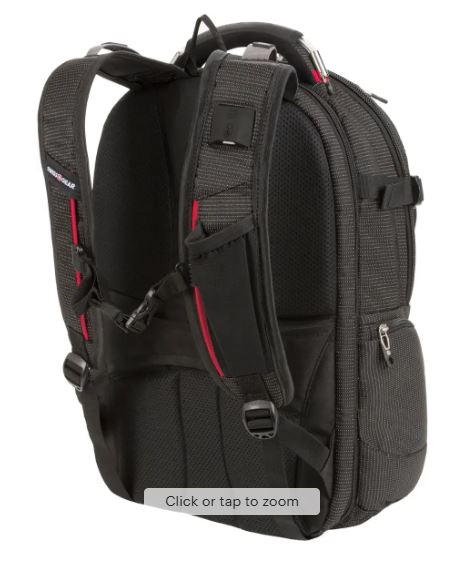 SwissGear – Commander USB ScanSmart Laptop Backpack – Dotted Black