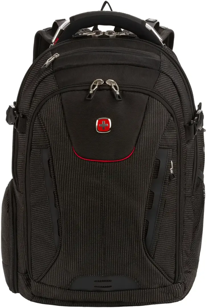 SwissGear – Commander USB ScanSmart Laptop Backpack – Dotted Black