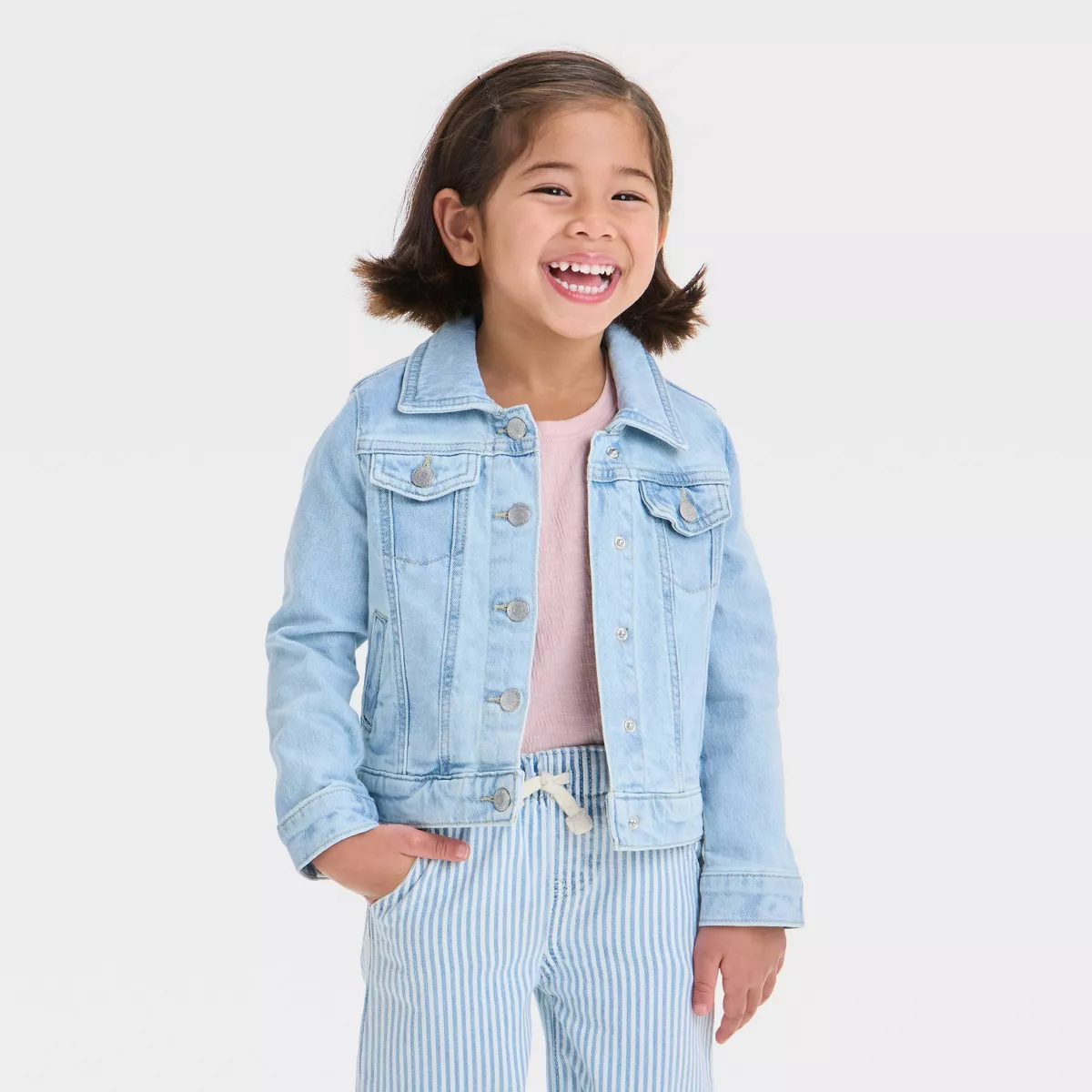 Toddler Girls’ Light Wash Denim Jacket – Cat & Jack™ Blue