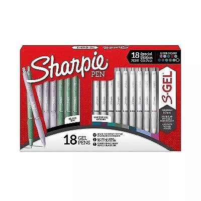 Sharpie Gel Pens Fashion Barrels 11 Colors Multicolored S-Gel 18pk 3 Barrel
