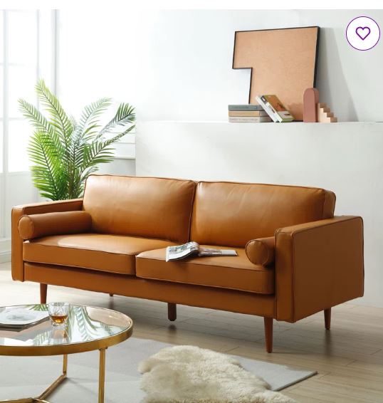 Glacial 80” Faux Leather Sofa