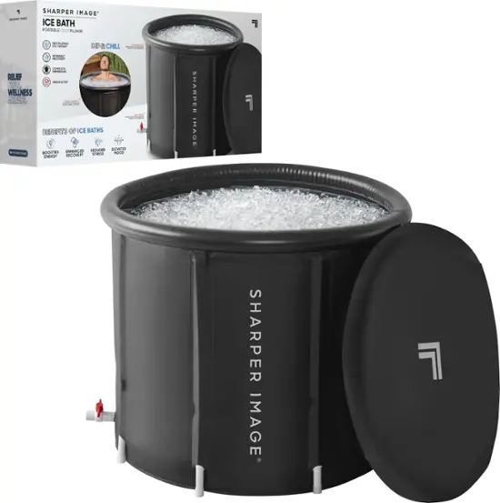 Sharper Image – Ice Bath Portable Cold Plunge, Revitalizing Ice Therapy, Workout Recovery – Black