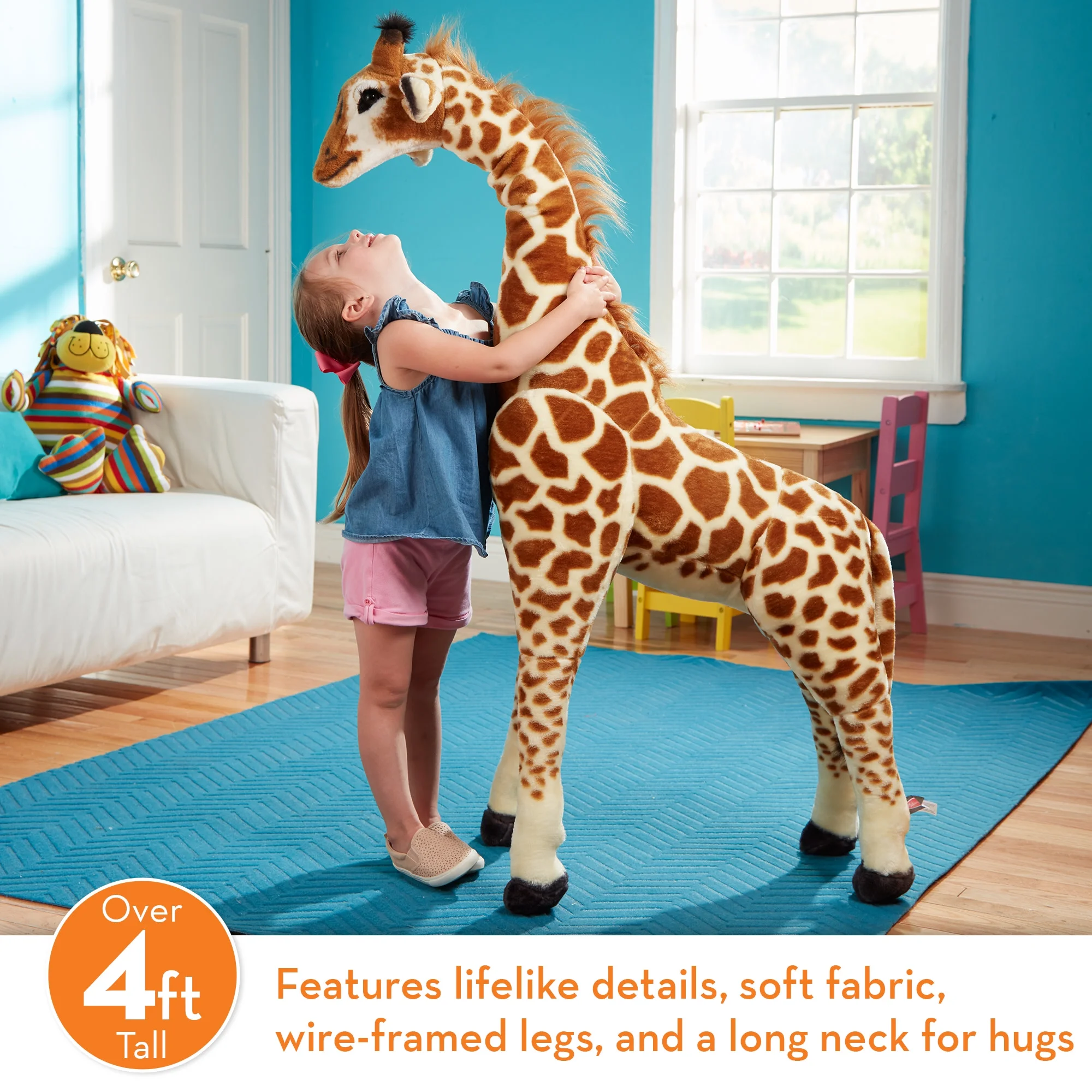 Melissa & Doug Giant Giraffe – Lifelike Plush Stuffed Animal (over 4 feet tall)