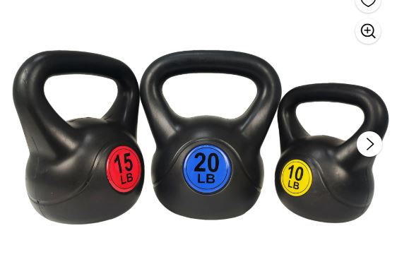 BalanceFrom Wide Grip Kettlebell Exercise Fitness Weight Set, 3-Pieces: 10lb, 15lb and 20lb Kettlebells