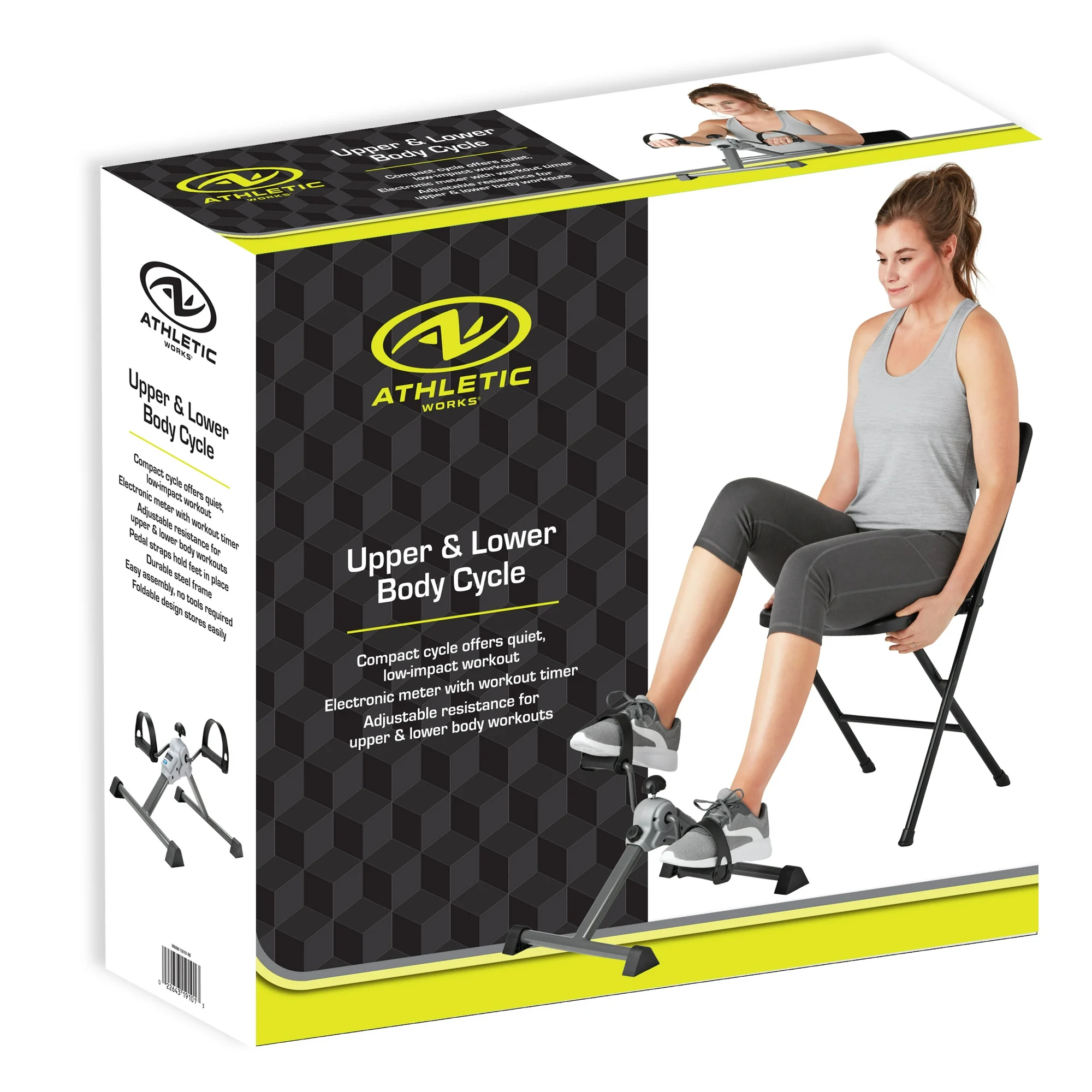 Athletic Works Mini Stepper Machine with Hydraulic Tension Resistance, 14″Lx15″Wx12.5″H