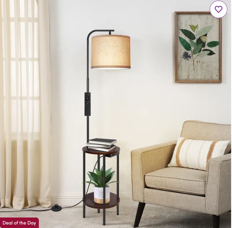 Zulfa 62″ Tray Table Floor Lamp with Remote Control