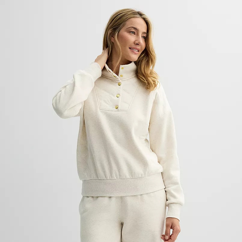 Women’s Sonoma Goods For Life® Quilted Fleece Sweatshirt