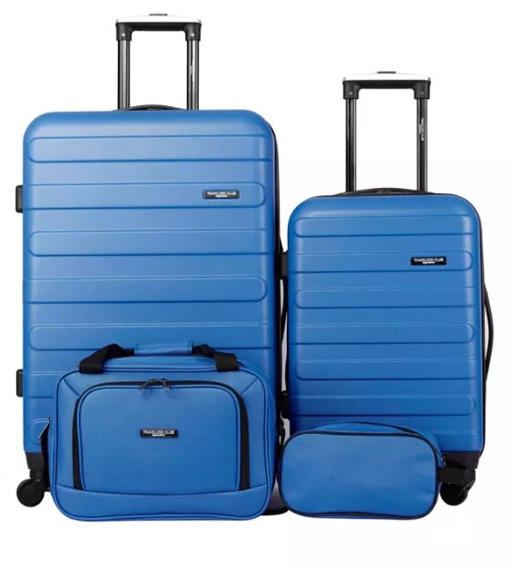 Your Zone 24-Piece Plastic Square Dinnerware Set for Kids with 4 Each Trays, Bowls, Plates, Cups, Forks, Spoons in Cream, Orange, Green, Blue