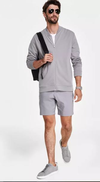 Men’s Piqué Knit Bomber Jacket, Created for Macy’s