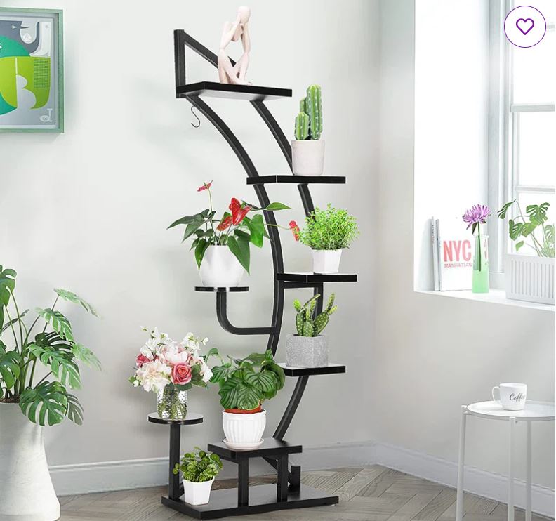 6-Tier Curved Plant Stand with Hanger