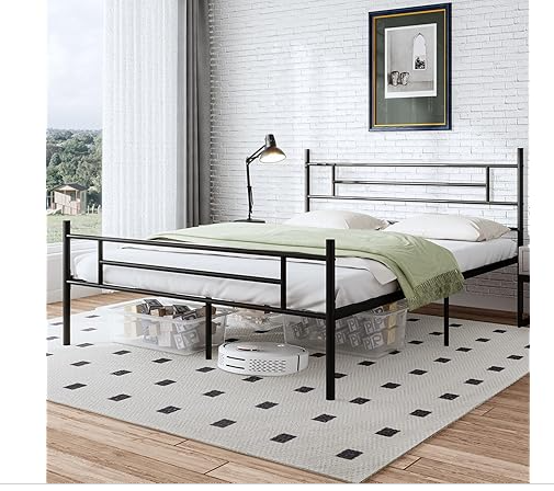 Novilla Queen Size Bed Frame with Headboard and Footboard, 14 Inch Metal Platform Bed Frame, Under Bed Storage