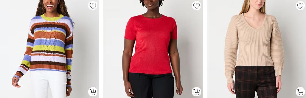 St. John’s Bay Womens Crew Neck Long Sleeve Pullover Sweater