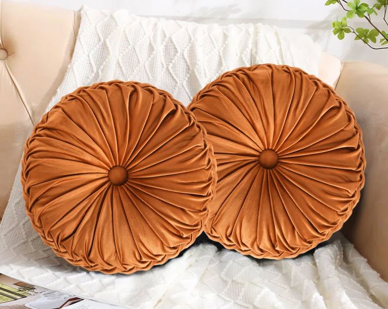 Buttons Velvet Reversible Throw Pillow (Set of 2)