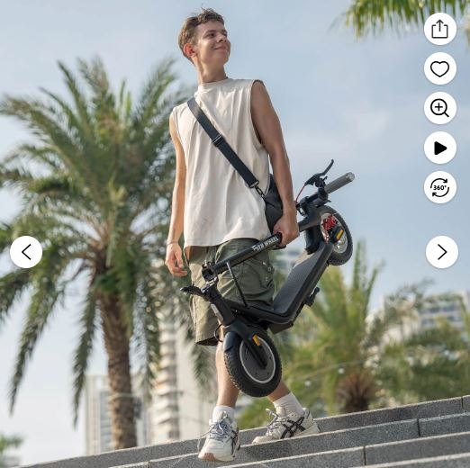 5TH WHEEL W16S 300W Electric Scooter with Turn Signal, 8.5” Solid Tires, 18mph & 12Miles Range, Folding Commuting E-Scooter for Adults with APP Control