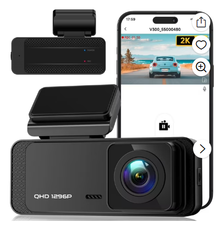 Ecomoment Dash Cam Front WiFi 1296P, Dash Camera for Cars,Dashcam with Night Vision, Car Camera with APP