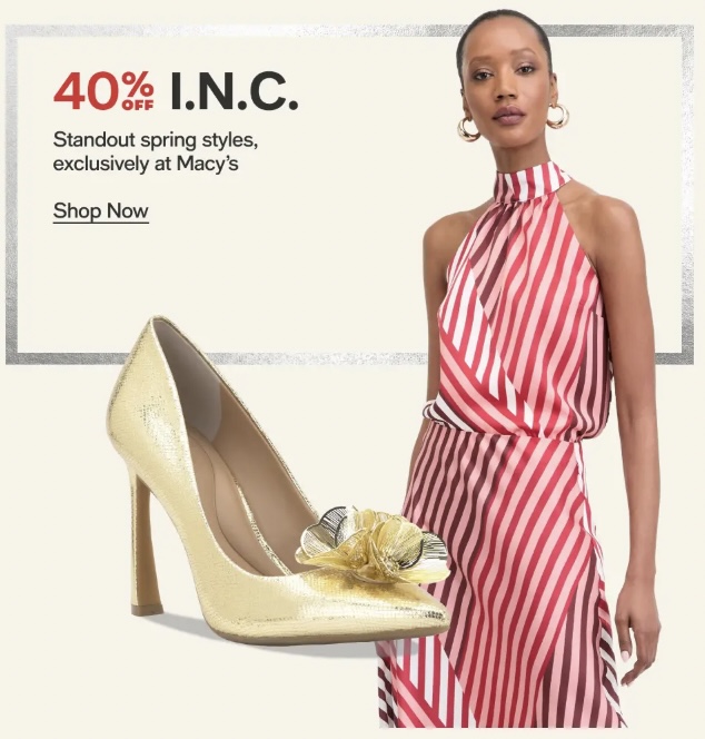 40% off I.N.C Standout Spring Style from Macy’s