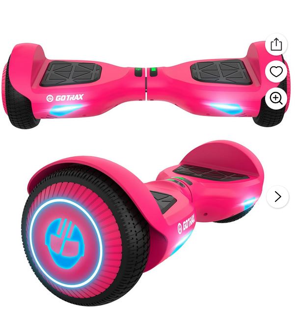 GOTRAX Edge Hoverboard for Kids Adults, 6.5″ Tires 6.2mph & 2.5 Miles Self Balancing Scooter, Pink