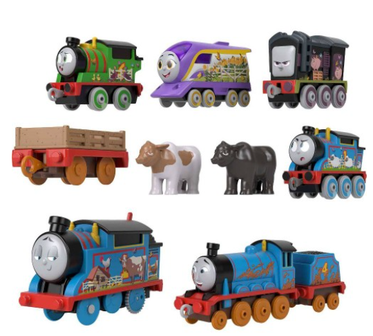 Thomas Friends Farm Engine 9 Pieces Motorized Thomas Cargo Car 5 Die-cast